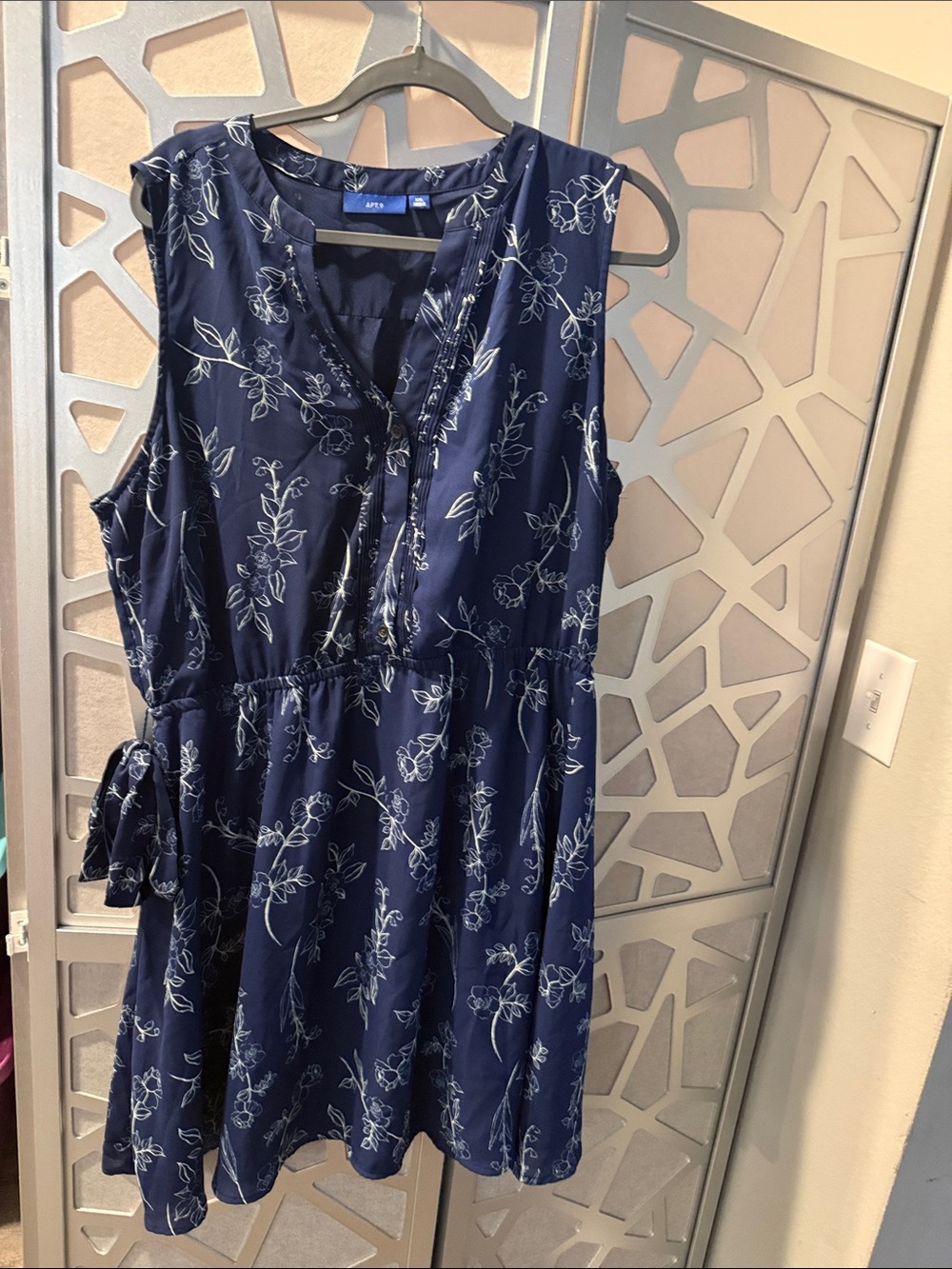 Apt. 9 Navy Blue Floral Mini Dress